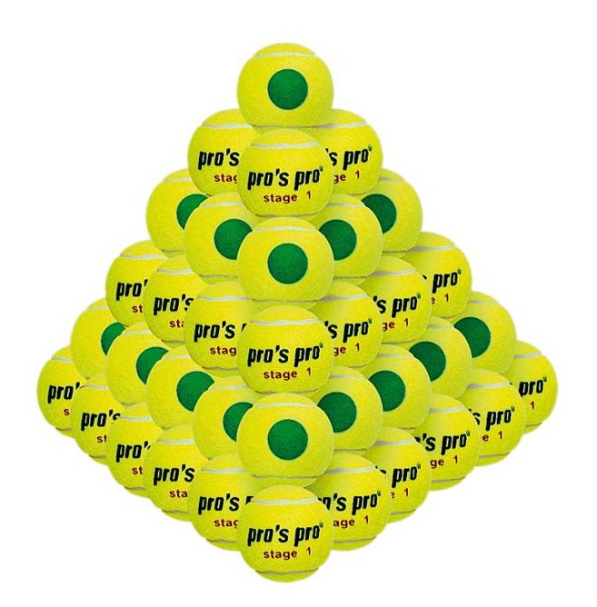 Piłki PRO'S PRO stage 1 green 60 sztuk worek